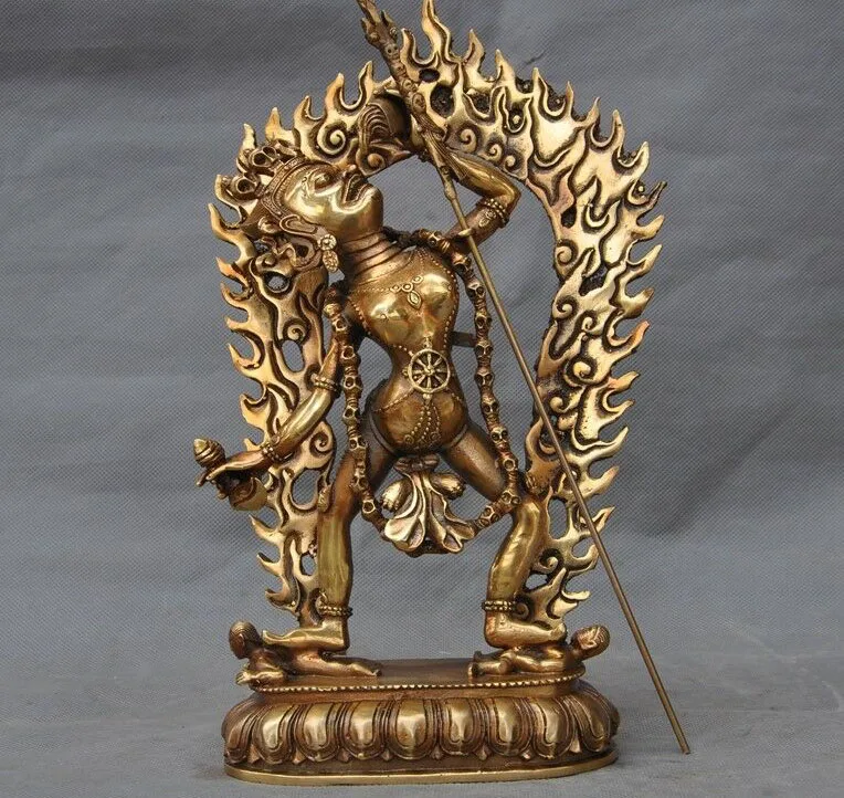 Статуя Будды 12 дюймовая тибетская буддистская латунная богиня дакини