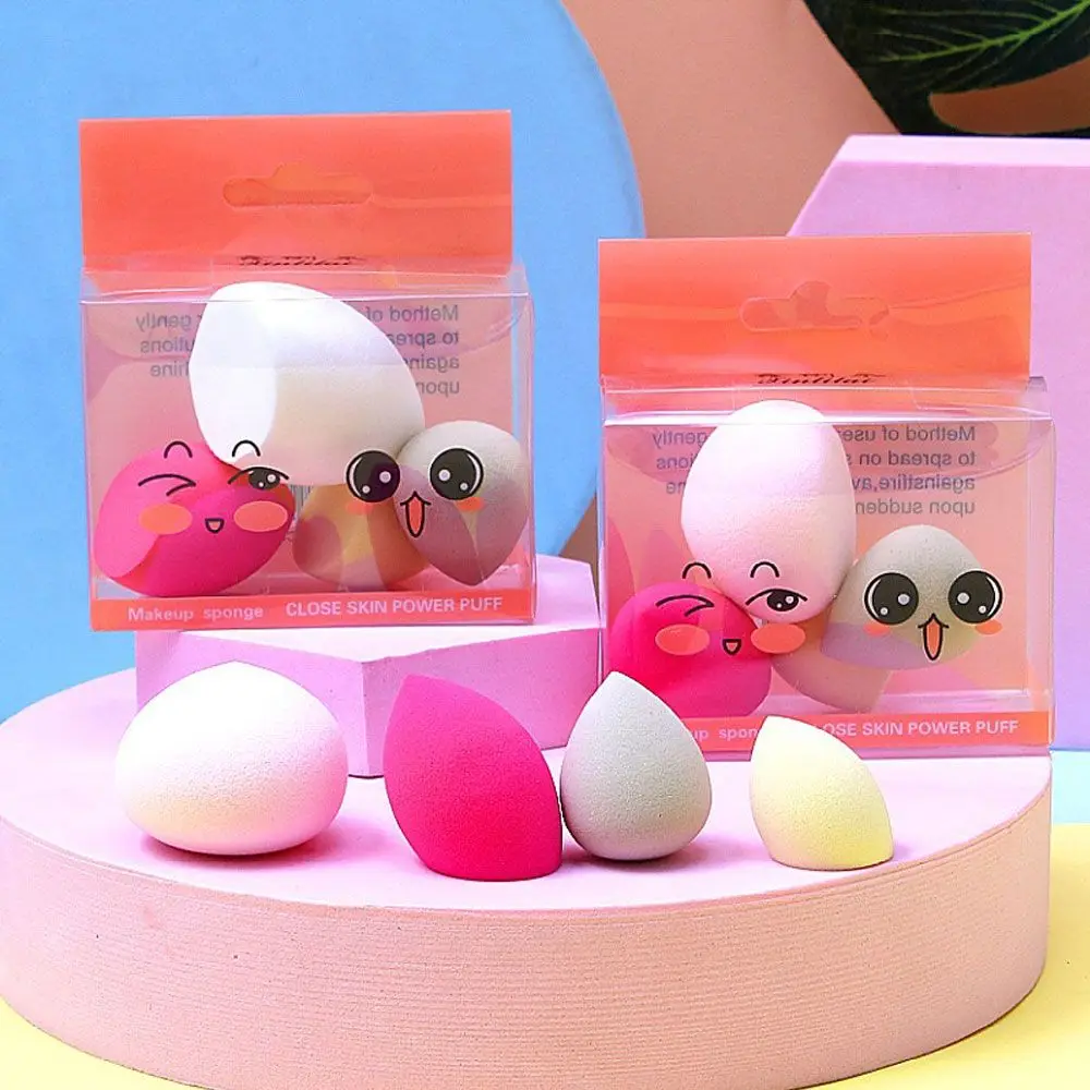 

4 pcs/set Multiple Multiple Colour Makeup Tools Feminine Products Makeup Egg Wet And Dry Mini Hydrophilic non-latex