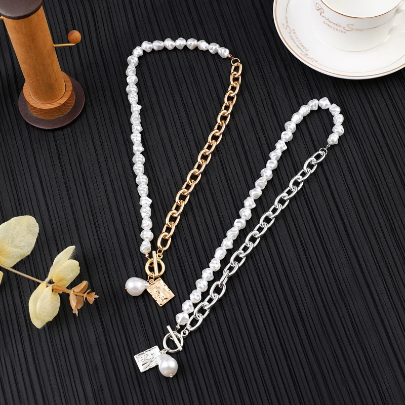 Женское Ожерелье-чокер с жемчугом винтажное ожерелье геометрическим дизайном