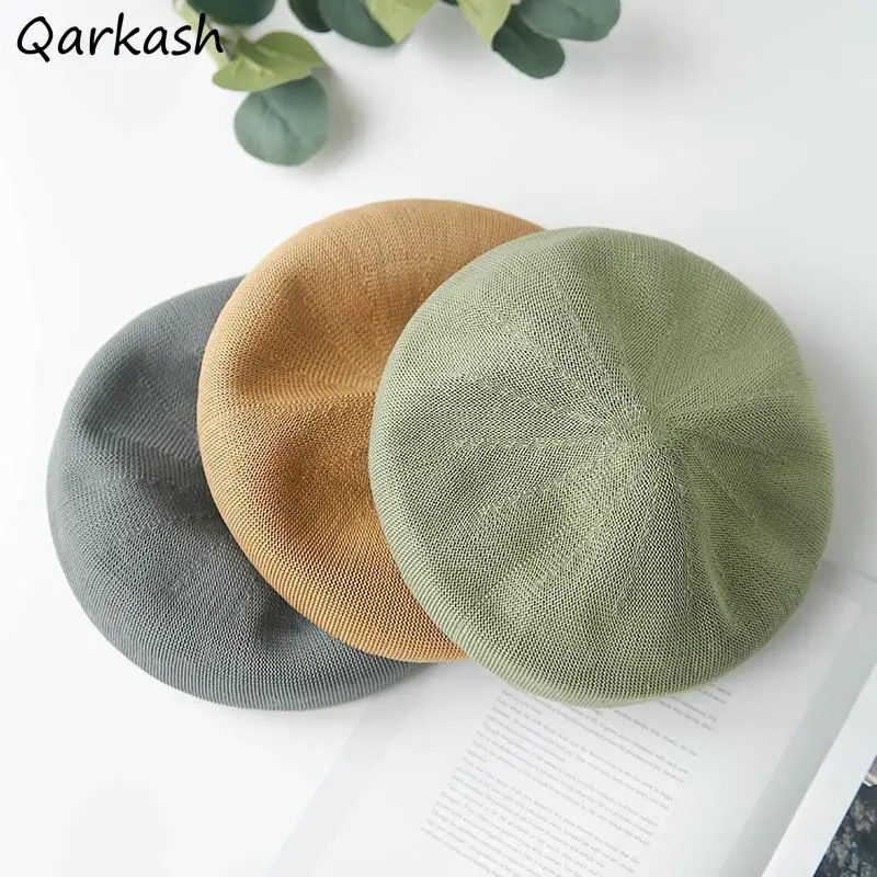 

Skullies Women Elegant Spring Painter Hat British Style Slouchy All-match Various Colors Beanies Flat Cap Vintage Classic Ladies