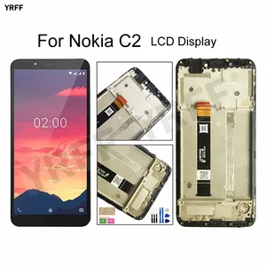 5 7 with frame lcd screens for nokia c2 lcd display touch screen digitizer assembly panel sensor phone repair sets 100 tested free global shipping