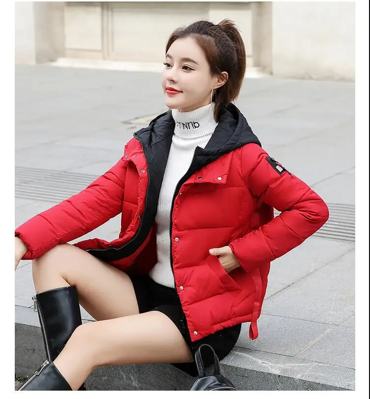 Veste d'hiver manteau femmes, coton remburrte Sustans, capuche courte, парки для женщин, тонкие женские парки