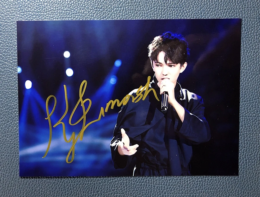 Подлинная фотография с автографом Dimash kudaiберген 5*7 дюймов бесплатная доставка