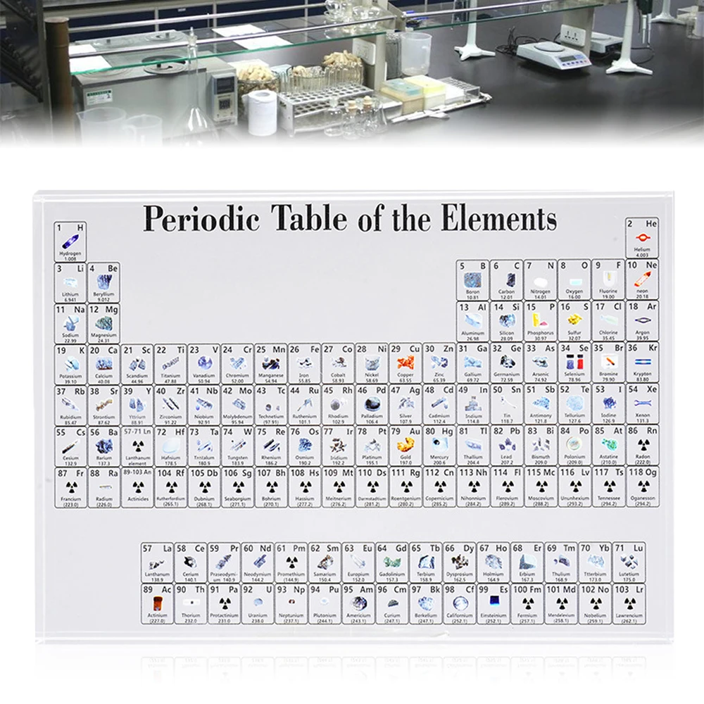 Acrylic Periodic Table Display With Real Elements Kids Teaching School Day Birthday Gifts Chemical Element Home Decor | Дом и сад