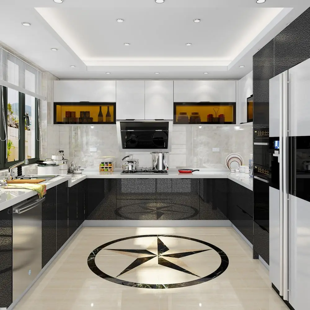 CBMMART Современная фабрика дизайн кухонного шкафа с лаком|Кухонные шкафы| |