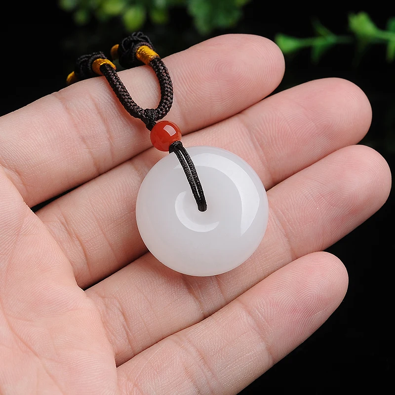 Аутентичные Kunlun нефрита бараний Жир ping antemperate подвеска с белым нефритом мужские и