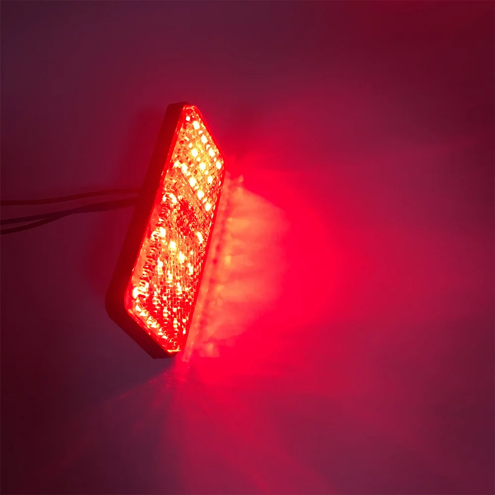 MrY 1 Pcs 24V LED Motorcycle ATV Reflector Rear Tail Brake Stop signal Marker Light For CAR Truck SUV Trailer Scooter Jeep |