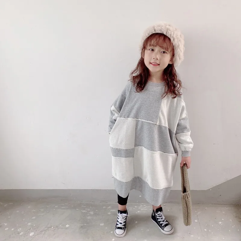 

2020 Autumn/winter Children's Clothing Japanese Design Sense Girls Skirt Irregular Stitching Fashion Dress