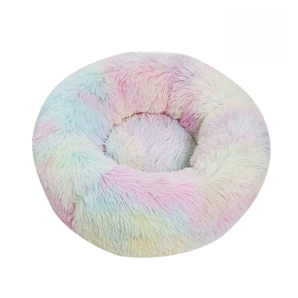 color Теплая круглая кровать для питомца кошки удобное гнездо для питомца собака кошка Моющийся питомник легко чистится кровать для собаки теплый дом для питомца - Цвет: color