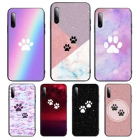 dog footprint paw pattern phone case for huawei nove 2i 3i e 4 5 6 7 pro se y5 y6 y7 y8 y9 prime 2018 2019 cover fundas coque