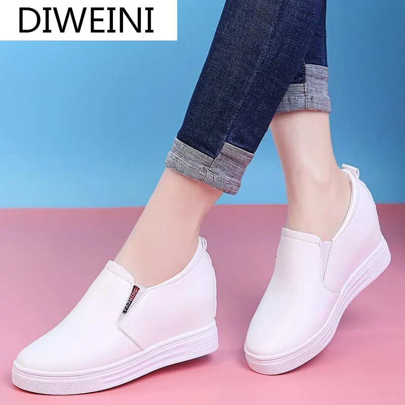 

2021 Fashion Women's Shoes Pure Color Shallow Slip-On Mouth Vulcanized Shoes Women's Sneakers Spring Comfortable Casual Shoes