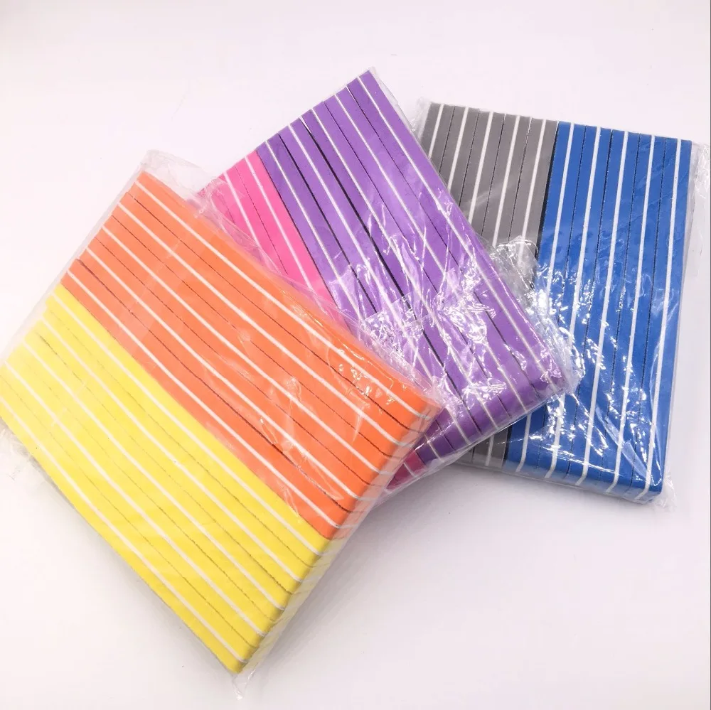 

60 Pcs Nail Manicure Pedicure Nail Buffer File Tool Washable Polishing Sponge Nail File Buffer 100/180 Polishing