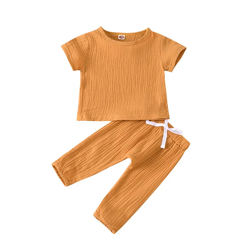 Baby Boys Girsl Clothes Outfit Set Cotton Suit Newborn Long Sleeve Tops +Pants Sleepwear Home wear 2PC 0-2 Yeas