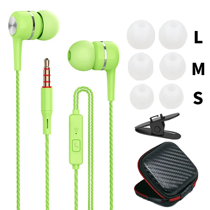 Green 2 Gift VPB S12 спортивные наушники,, проводные, супер бас, 3,5 мм, трещины, красочные, гарнитура, вкладыши с микрофоном, свободные руки для samsung - Цвет: Green 2 Gift