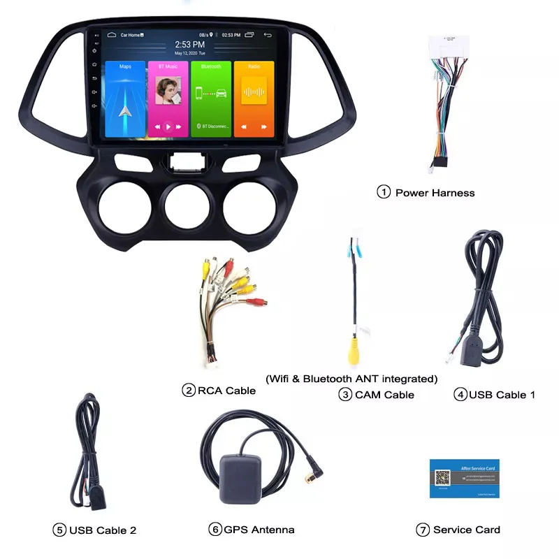 

Wanqi Car GPS radio Android 10.0 player 9 inches for For Hyundai SANTRO 2018 Multimedia Radio Stereo 2 Din supports split screen