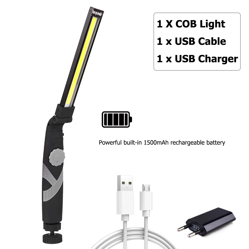 Package B Магнитный рабочий светильник COB светодиодный светильник USB Перезаряжаемый светильник-вспышка Гибкий контрольный светильник аварийный поворотный фонарь - Испускаемый цвет: Package B
