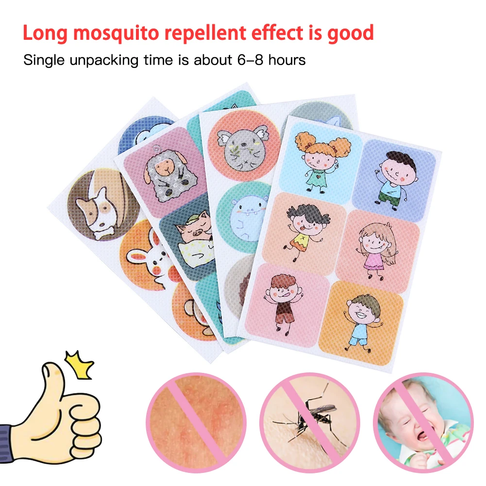 

36pcs/bag Mosquito Stickers DIY Mosquito Repellent Stickers Patches Cartoon Face Drive Repeller Mosquito Stickers