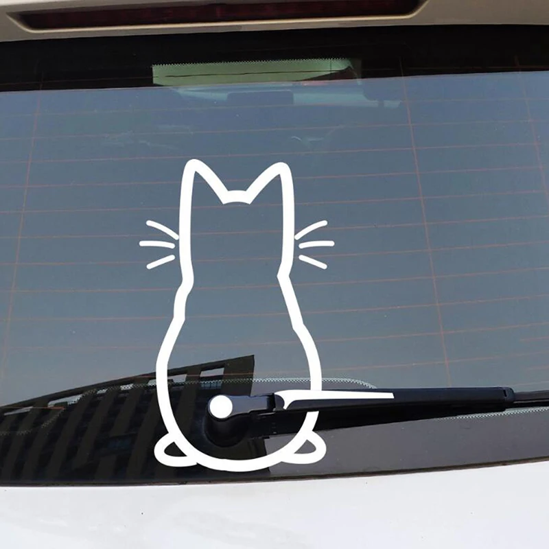 

Funny Moving Tail Cat Car Sticker Window Wiper Decals Rear Windshield Sticker