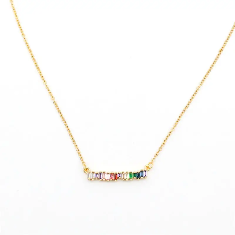 Модное ожерелье из нержавеющей стали и стекла золотые прямоугольные