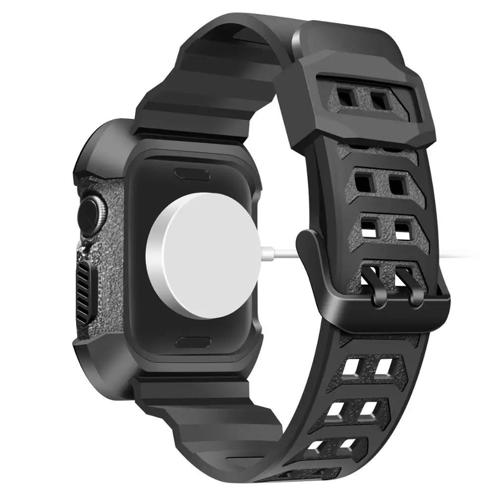 Силиконовый чехол из ТПУ с ремешком для iwatch Apple Watch Series 6 5 4 SE 2020 40 мм 44 аксессуары |
