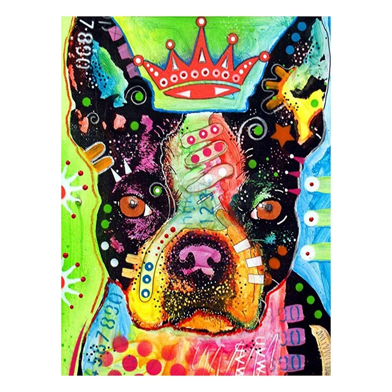 Картина сделай сам с короной собака для самостоятельной сборки Стразы