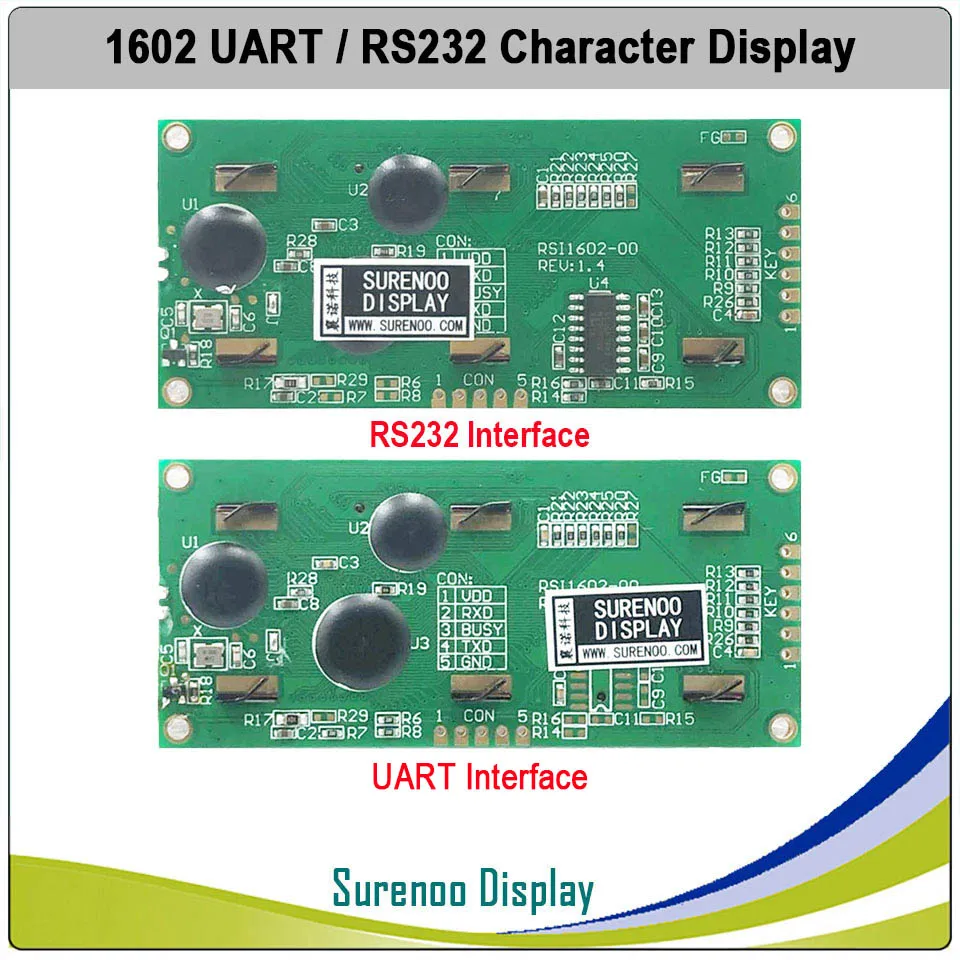 Модуль ЖК-дисплея CMOS UART RS232 Serial 1602 162 16*2, LCM для Arduino, с поддержкой клавиатуры, синий, желтый, зеленый (art.: 7aa1b82f2) - 7aa1b82f2