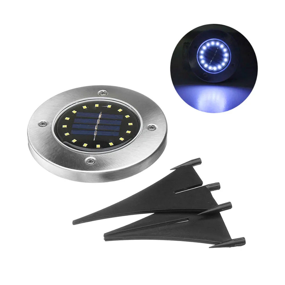 Светодиодный наземный фонарь на солнечной батарее уличная лампа из нержавеющей