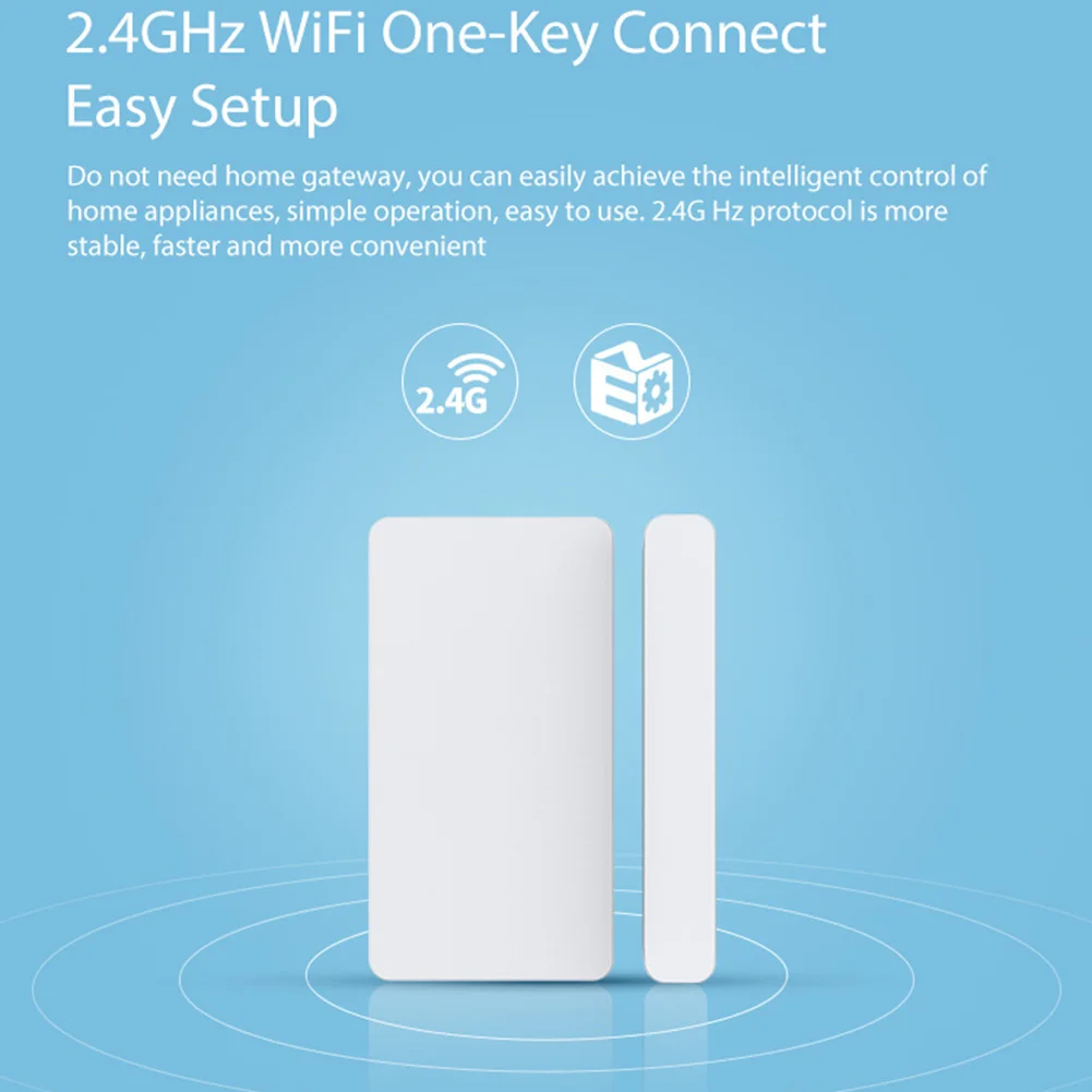 

Умный датчик двери Tuya, Wi-Fi датчик для открытия окон и дверей с дистанционным управлением через приложение Smart Life/Tuya, датчик охранной сигнализ...
