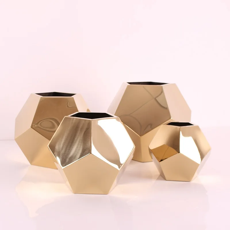 

28cm High Small Pentagon Steel Planter / Desktop Garden Pot / Flowerpot