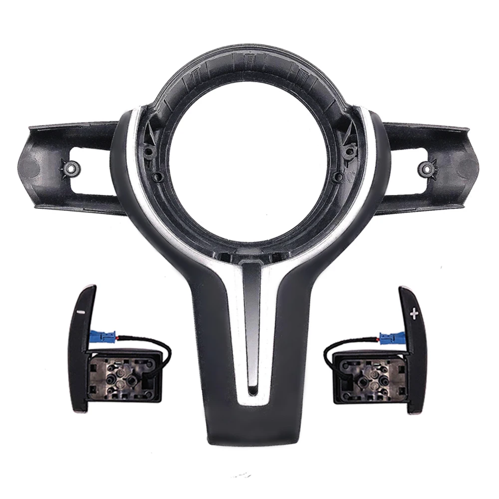 

Leather Steering Wheel Cover With Paddle For BMW F10 F11 F30 F32 Upgrade Steering Wheel With Logo For M2 M3 M4 M5 M6 M328 550D