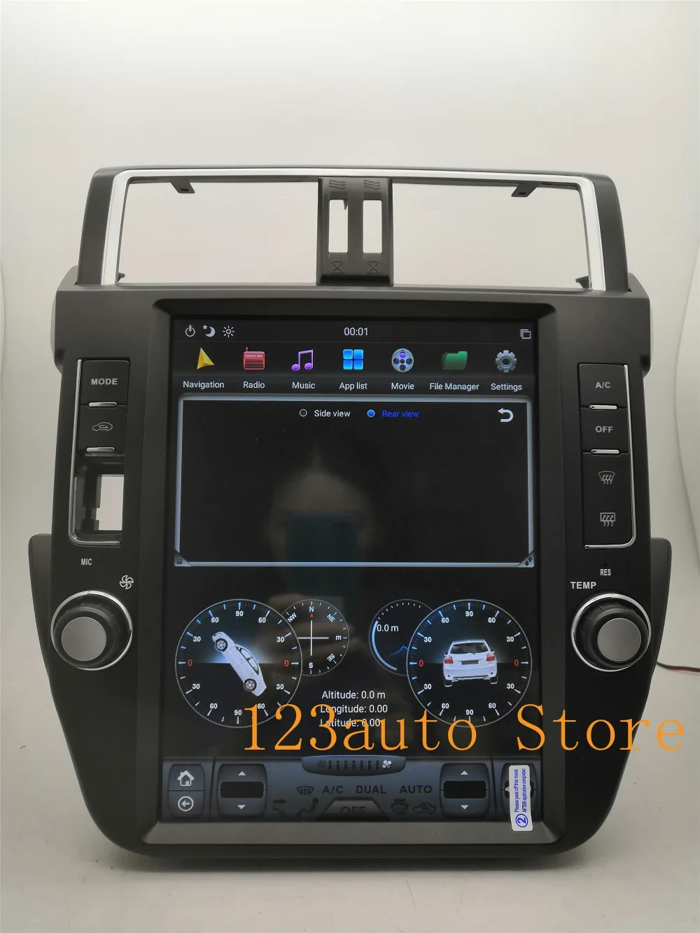 12,1 дюймов вертикальный Tesla стиль Android 8,1 Авто DVD gps PX6 ips для TOYOTA Land Cruiser Prado 150 радио