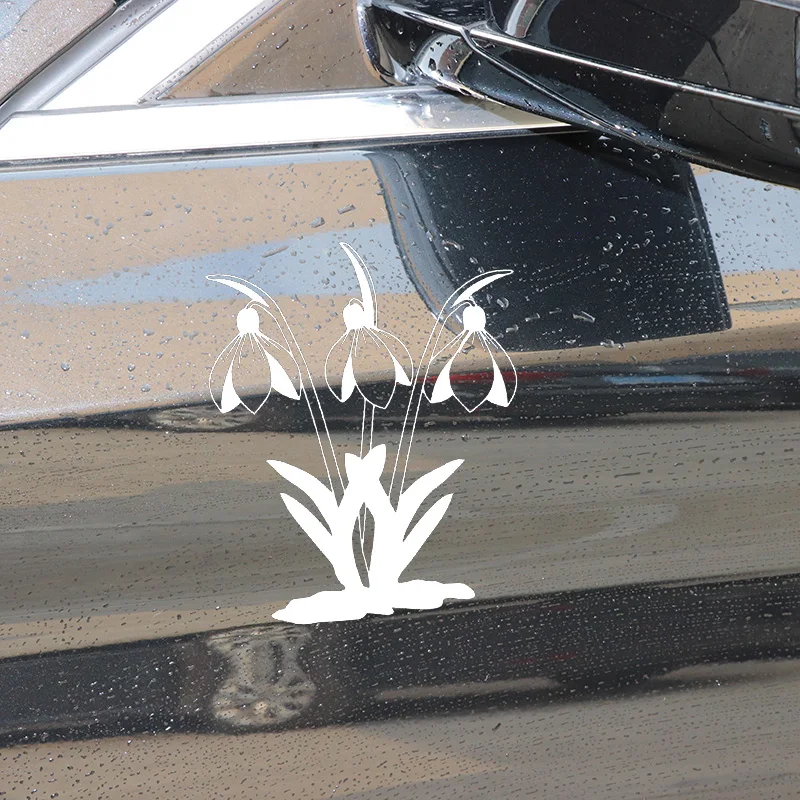 

YJZT 14.1X17CM Flower Vinyl Decal Window Bumper Decoration Plant Car Sticker C25-0337