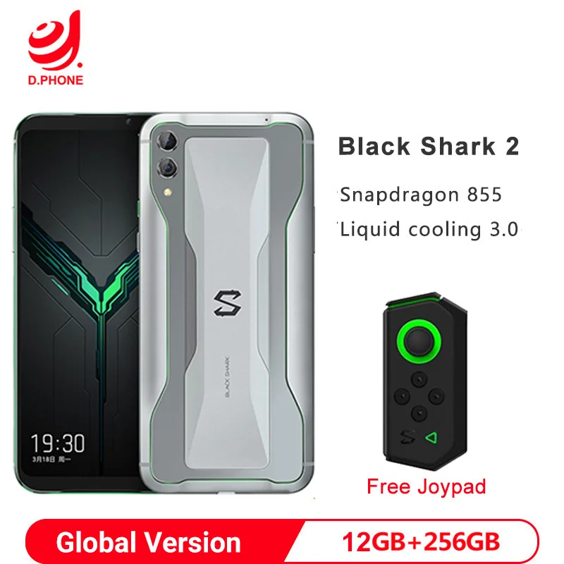 Оригинальная глобальная версия Xiaomi Black Shark 2, 12 Гб, 256 ГБ, игровой телефон Snapdragon 855, четыре ядра, 6,39 дюймов, AMOLED FHD+ экран, 48 МП