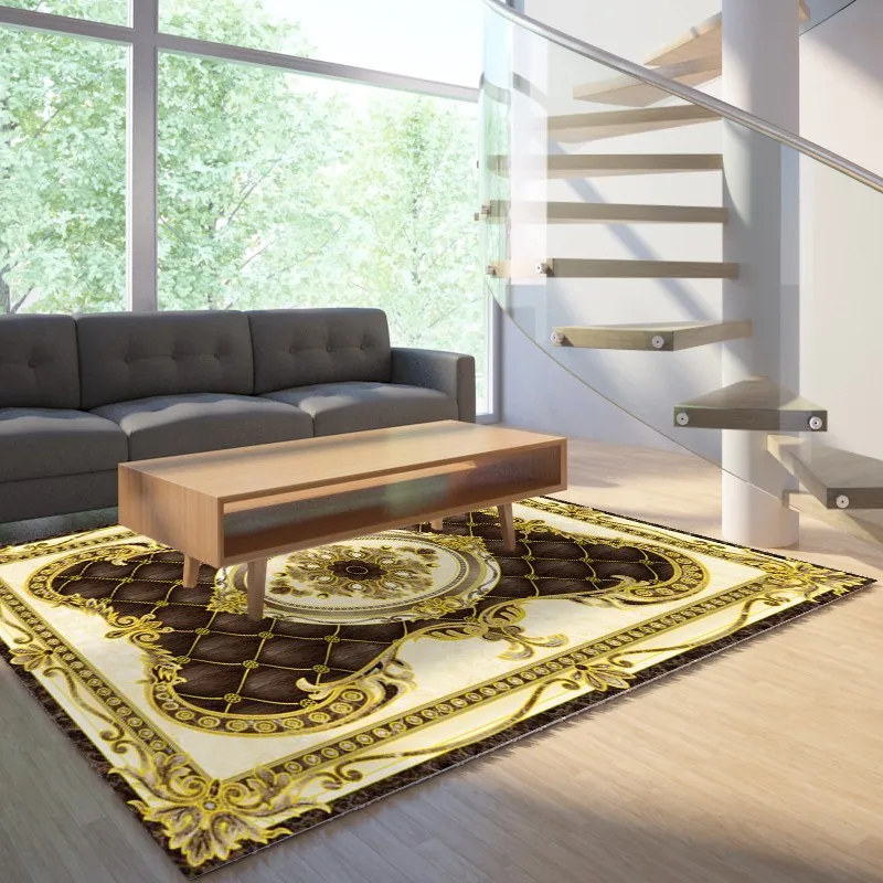 Бархатные короткие флисовые классические противоскользящие ковры Reese в