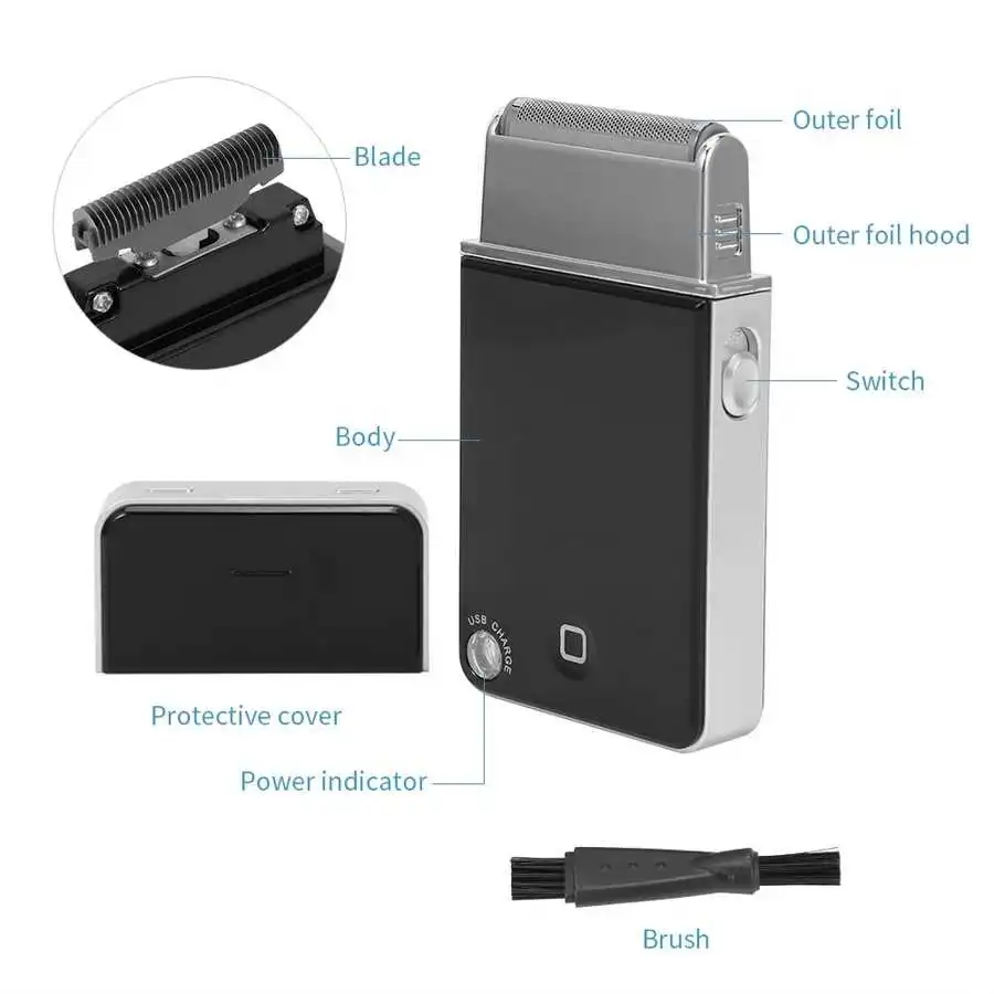 

Portable Men Mini USB Rechargeable Reciprocating Blade Electric Shaver New