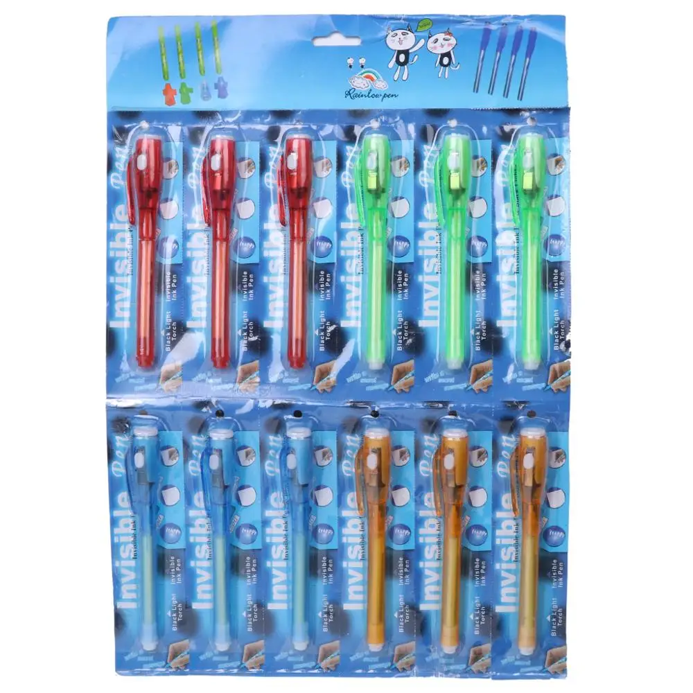 Невидимая чернильная ручка встроенный УФ светильник волшебный маркер секретный