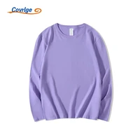 covrlge mens hot shirts loose casual solid color round neck can be customized logo cotton base shirt multi color top mtl139