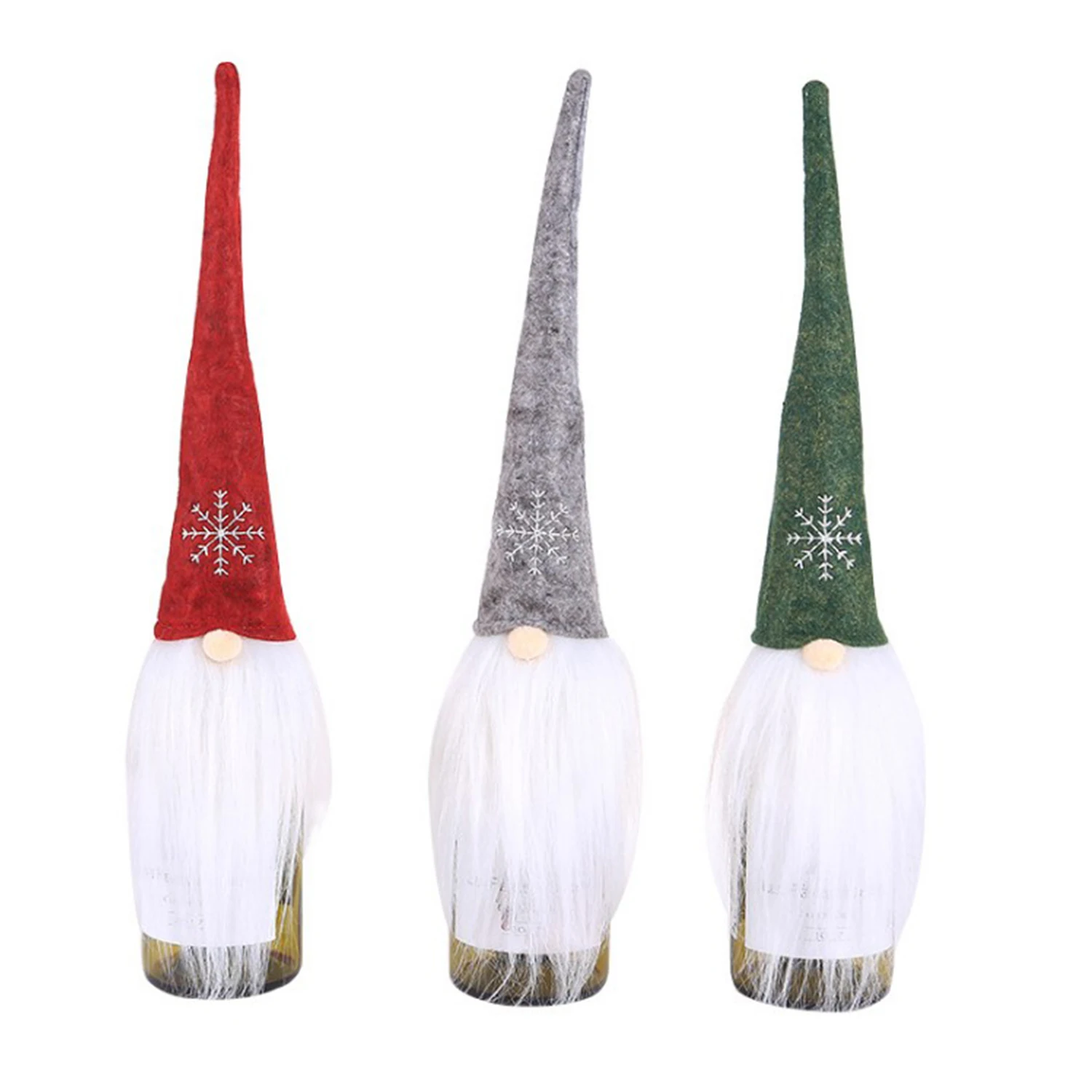 

Christmas Wine Bottle Cover Santa Pattern Bottle Holders Table Decor Gift Thanksgiving Day Holiday Festivals Xmas Dinner Decor