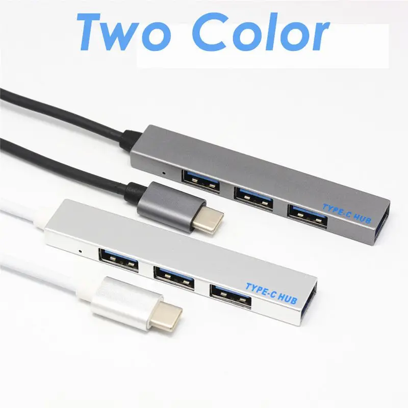 Type-C USB Hub 4 Port Alloy USB-C 3.1 to 2.0 Type C OTG Fast Transfer LED Light for Laptop PC Mouse Macbook Huawei | Компьютеры и офис