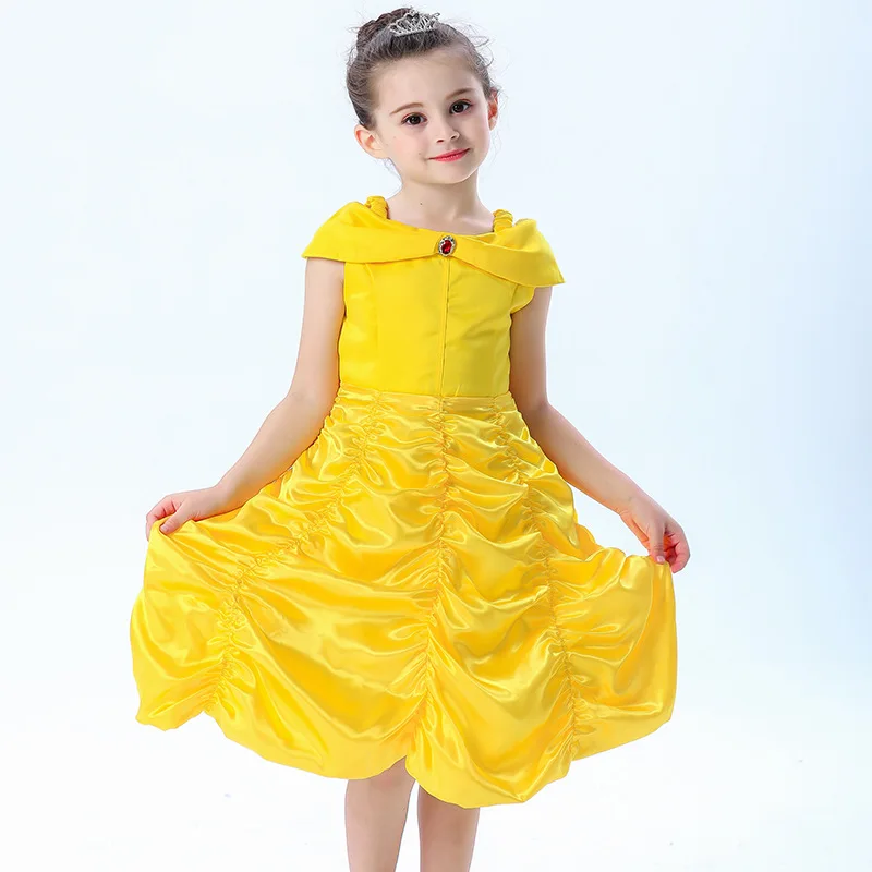 2020 косплей Красавица и чудовище юбка принцессы Белль платье для девочки детский