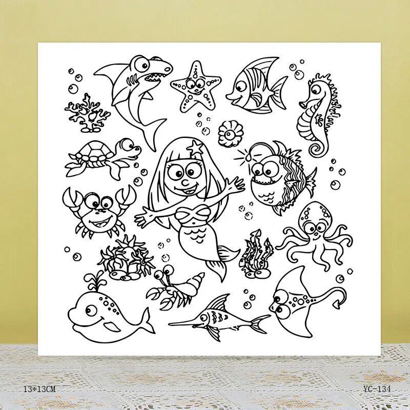 AZSG очаровательные прозрачные штампы с животными для скрапбукинга/создания