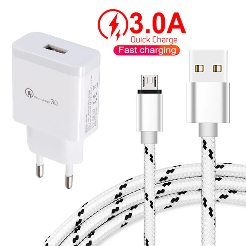 Для Xiaomi Мобильный телефон зарядное устройство быстрой зарядки usb переходник Micro