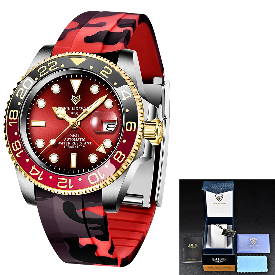 

LIGE DESIGN Men Mechanical Watch Top Brand Luxury Automatic Watch Sport Stainless Steel Waterproof Watch Men relogio masculino