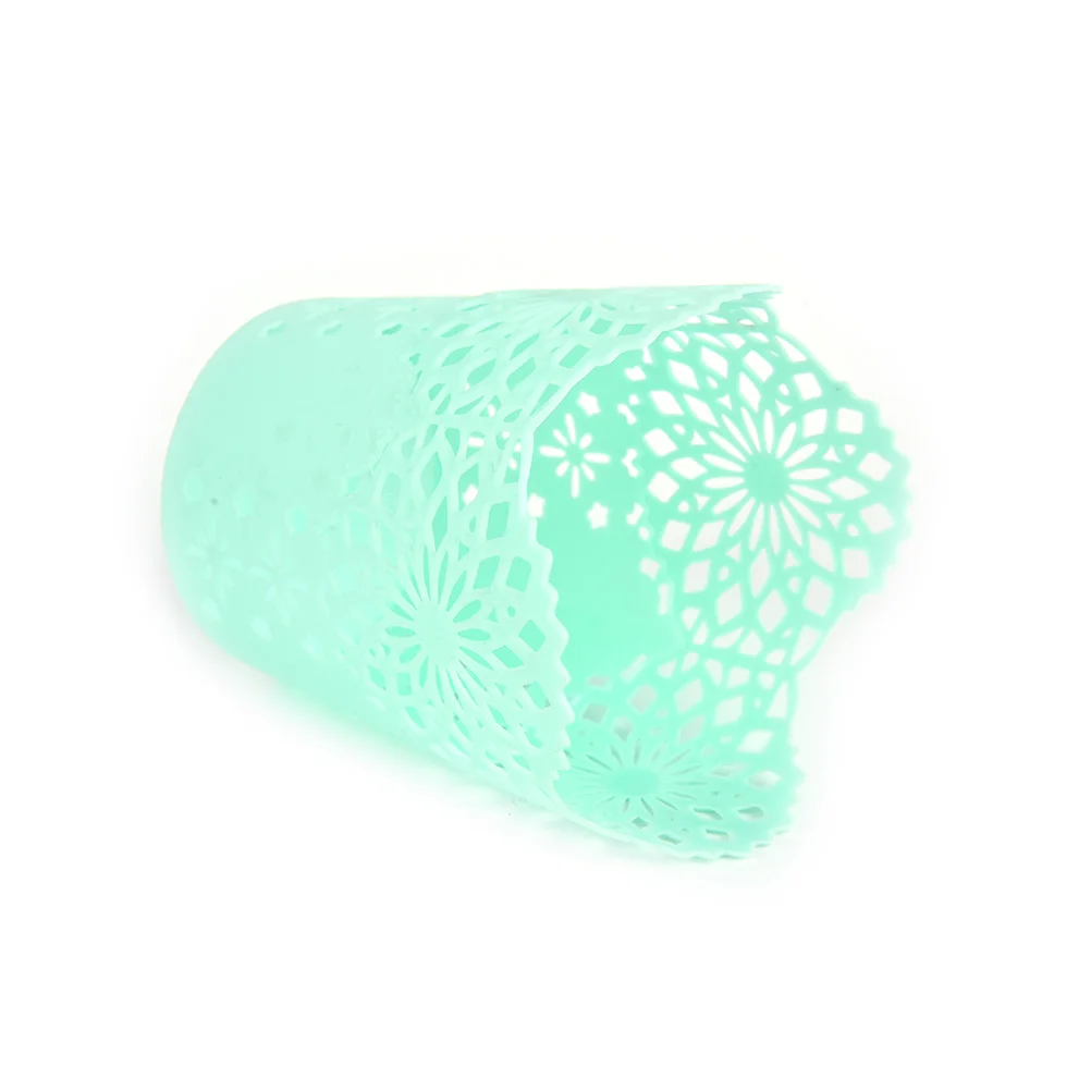 

1 Pcs Storage Organizer Hollow Rose Flower Pen Case Pencil Stand Container Office School Stationary Round Pen Holders