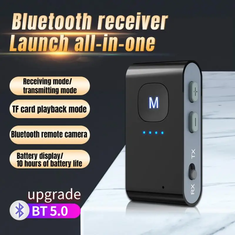 

Bluetooth-Compatible 5.0 Audio Receiver Transmitter 3.5mm AUX Jack 2 in 1 HiFi Music Adapter for PC Earphones Speaker TV