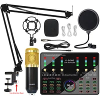 bm 800 microphone bluetooth wireless karaoke with live streaming dj10 sound card for pc phone singing gaming youtube tiktok mic