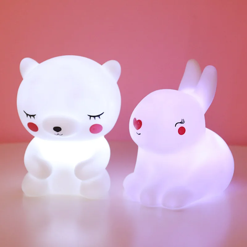 Мультяшный единорог жираф динозавр медведь лампа светильник детские игрушки