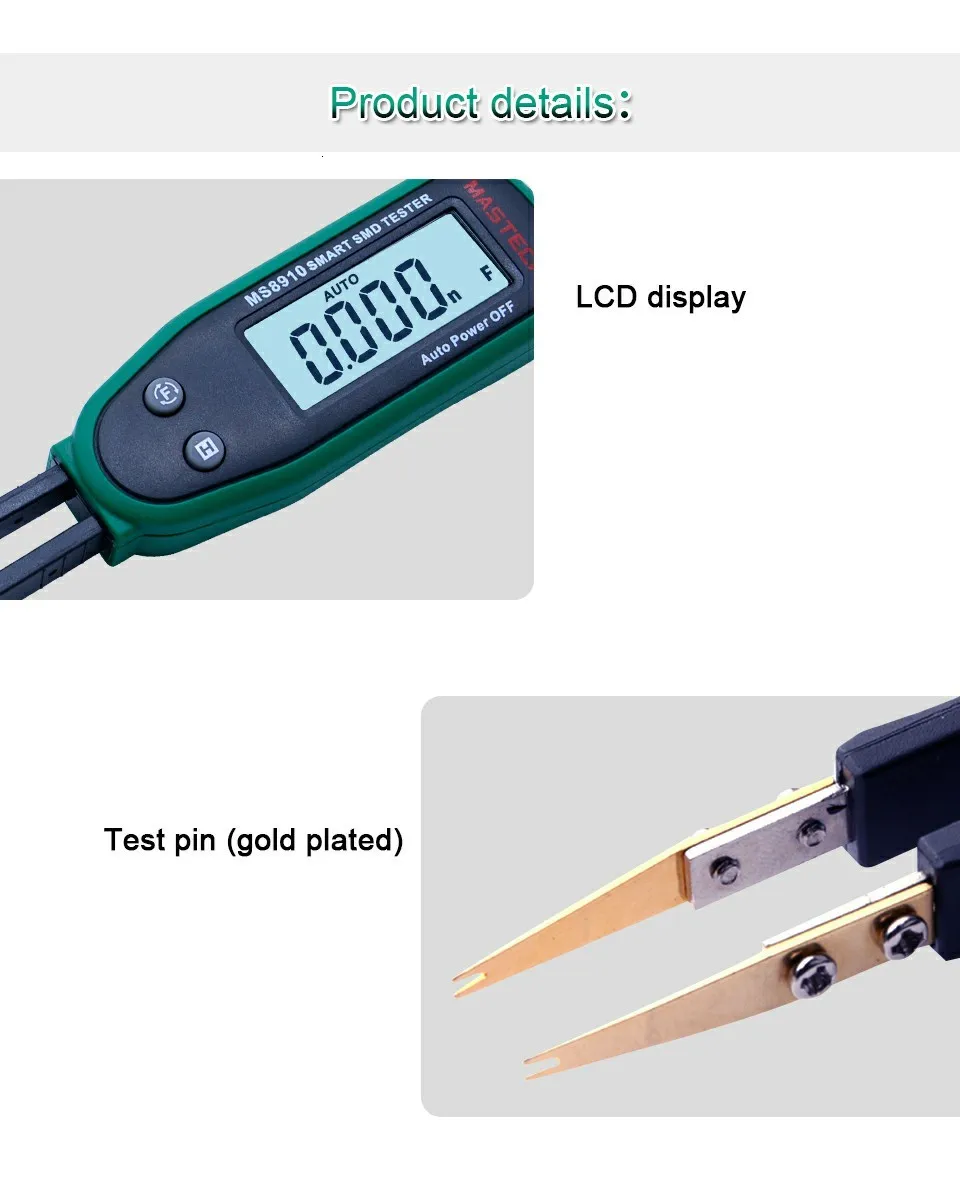MASTECH MS8910 Цифровой мультиметр 3000 отсчетов Смарт SMD тестер измеритель емкости ЖК-дисплей, автоматическое сканирование, Автоматический диапазон