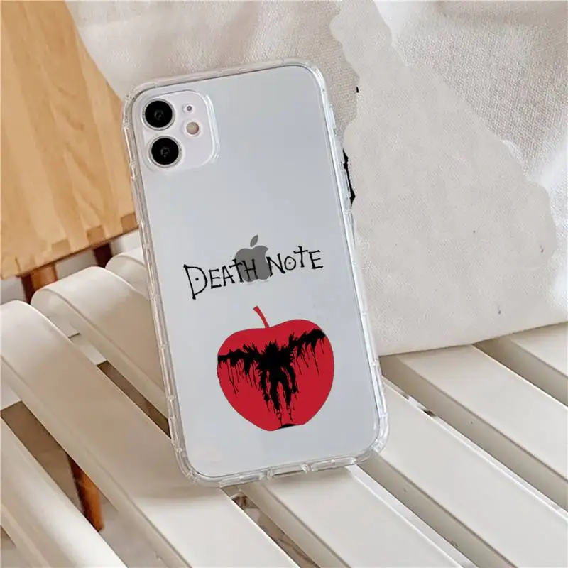 

Anime death note Phone Case Transparent for iPhone 11 12 mini pro XS MAX 8 7 6 6S Plus X 5S SE 2020 XR