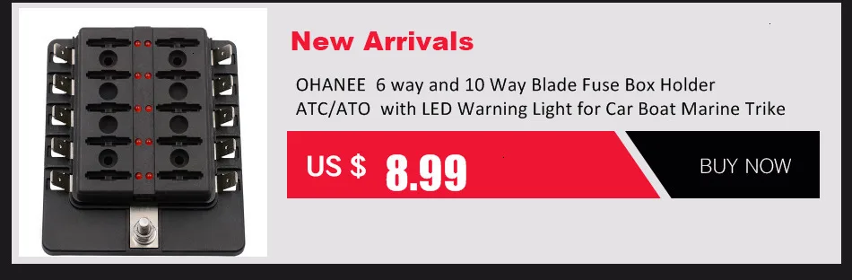 5pcs In Line Car Middle Blade Fuse Holder Splash-proof for 12V 50A 30A 20A 10A Fuses Automotive Fuse Holder